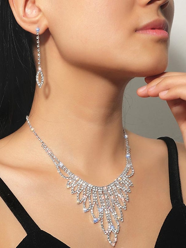 Women's necklace Chic & Modern Party Pure Color Jewelry Sets / Wedding / Silver / White / Fall / Winter - LuckyFash™