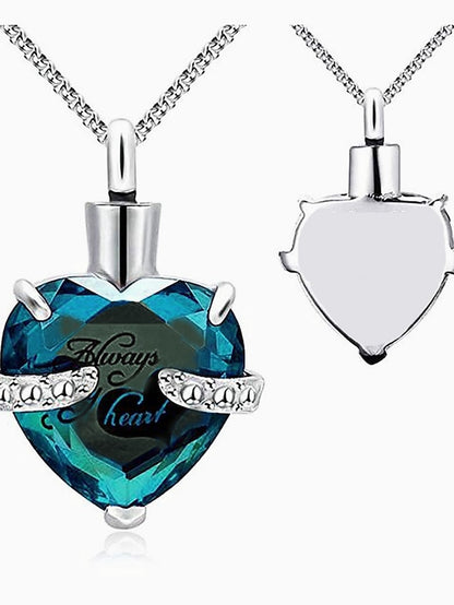 ulatree urn necklaces for ashes cremation jewelry for ashes urns for human ashes heart necklaces for women memorial pendant always in my heart - LuckyFash™