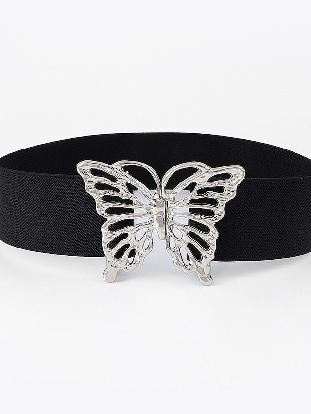 Women's Wide Belt Nylon Metal Bucke Bow Decor Formal Casual Party Daily Silver Gold - LuckyFash™