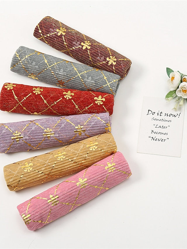 Long Style Plaid Scarf Women Shimmer Hijab Gold Shiny Shawl Glitter Headband Female Muslim Hijab - LuckyFash™