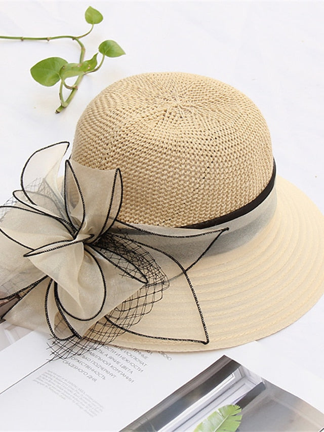 Women's Hat Bucket Hat Sun Hat Pink Wine Khaki Party Outdoor Dailywear Floral Floral Portable Windproof Comfort - LuckyFash™