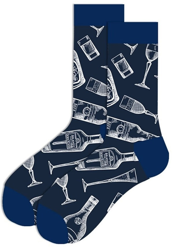 Unisex Crew Socks Work Daily Holiday Animal Patterned Dot Flower Polyester Cotton Simple Casual Lolita Casual Cute Casual / Daily 1 Pair - LuckyFash™