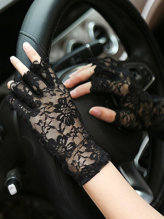 Women's Fingerless Gloves Party / Evening Daily Flower / Plants Lace Casual Sweet Breathability 1 Pair - LuckyFash™