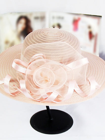 Women's Party Hat Party Street Holiday Flower Solid Colored Black White Hat Cute Pink Fall Winter Spring - LuckyFash™
