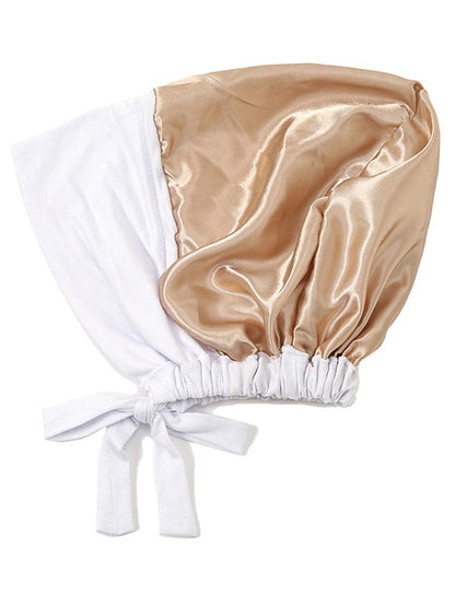 Muslim Satin Hijab Cap Full Cover Inner Hat Islamic Head Wear Stretch Turban Underscarf Bonnet Straps Headband - LuckyFash™