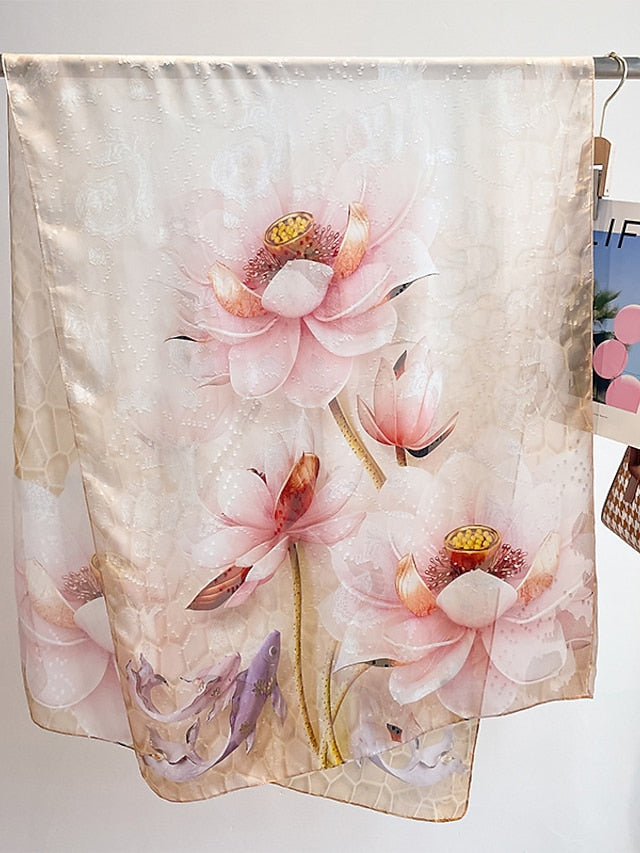 Women's Scarves Shawl Gift Daily Holiday Flowers Chiffon Casual Bohemia Sunscreen Outdoor Casual 1 PC - LuckyFash™