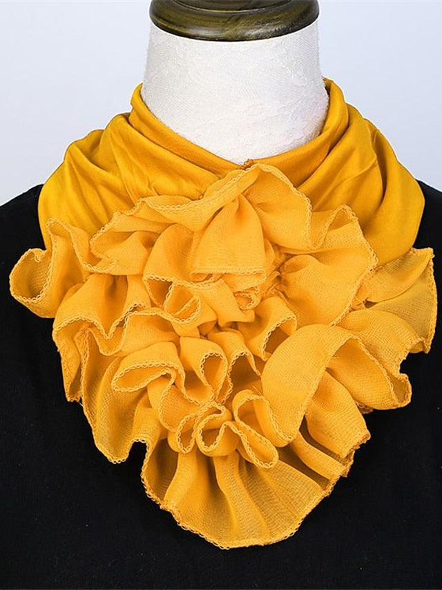 Floral Chiffon Neck Guard False Collar Hedging Scarf Summer Autumn Women Protect Cervical Elastic Bib Headneck - LuckyFash™