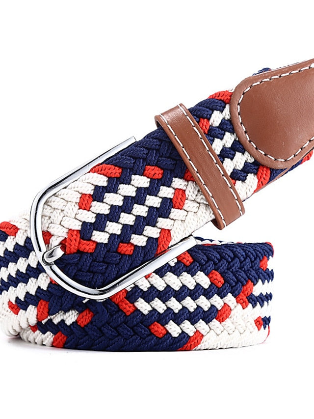 Women's Belt Canvas leather Black And White Blue and White Blue white red Black rice coffee Black Waist Belt Street Casual Color Block / Spring / Summer / Winter - LuckyFash™