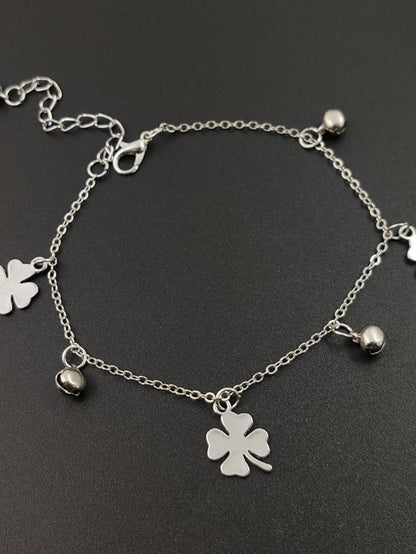 Ankle Bracelet Cute Simple Women's Body Jewelry For Daily Holiday Classic Alloy Flower Silver Gold 1PC - LuckyFash™