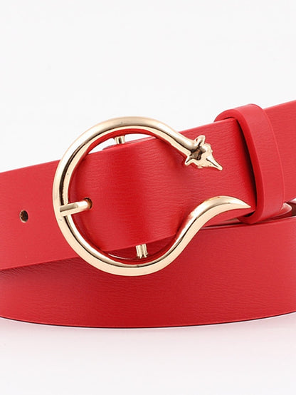 Women's Unisex PU Buckle Belt PU Leather Prong Buckle Plain Casual Classic Party Daily Black Pink Red Brown - LuckyFash™