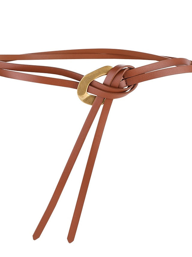 Women's Skinny Belt Party Street Dailywear Daily Coffee Black Belt Pure Color White Fall Winter Spring Summer - LuckyFash™