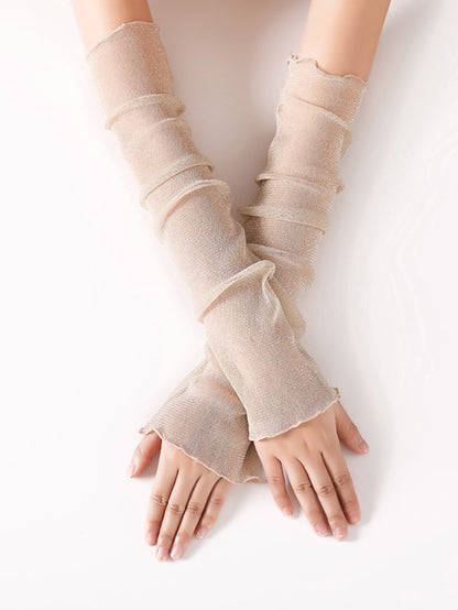 Women's Fingerless Gloves Outdoor Party Evening Daily Solid Colored Polyester Acrylic Fibers Bridal Gloves Sexy Lolita Anti-UV 1 Pair - LuckyFash™