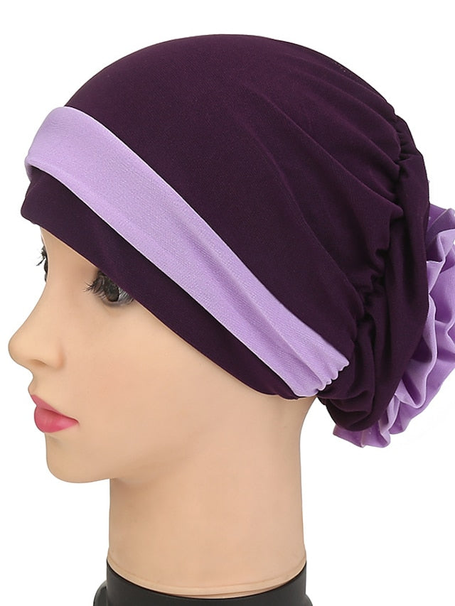 Stretch Inner Hijab Caps Muslim Hat Turban Femme Musulman Turbante Ready To Wear Hijab Bonnet Flower Indian Headwrap Loss Hair Cover - LuckyFash™
