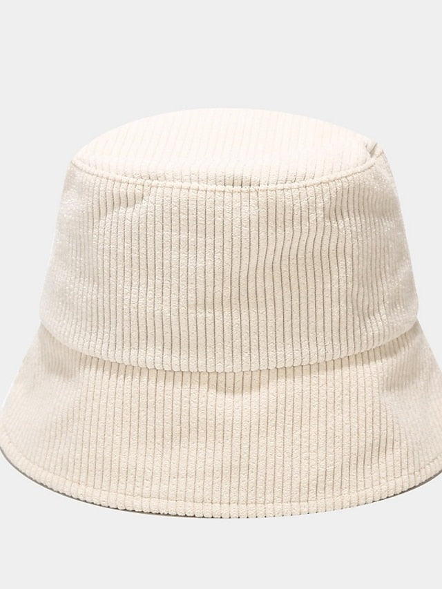 Fall Winter Classic Corduroy Bucket Hat Outdoor Panama Harajuku Style Fishing Bucket Hats For Female Male Unisex  Casual Solid Cap - LuckyFash™