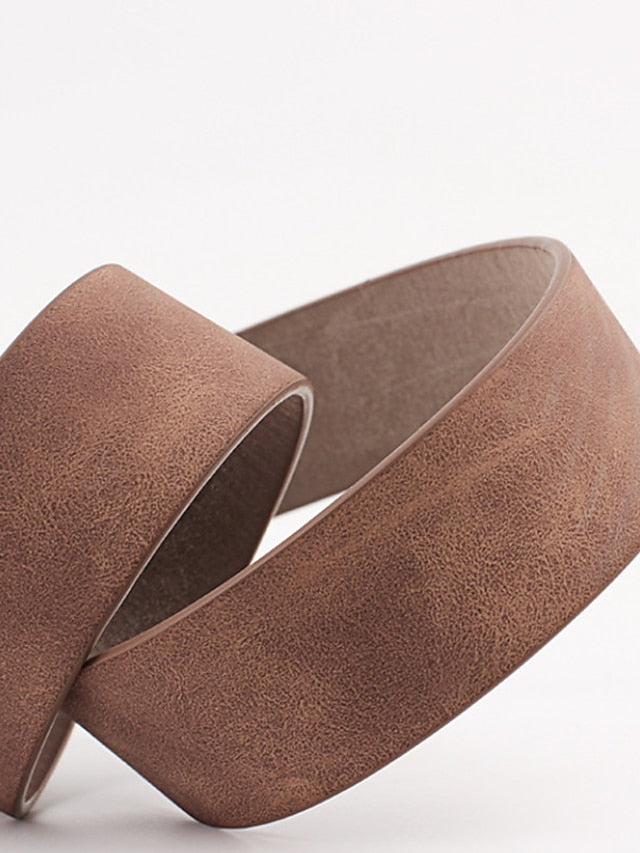 Women's Unisex PU Buckle Belt PU Leather O-ring Buckle O-ring Casual Classic Daily Holiday Black Brown Beige Coffee - LuckyFash™