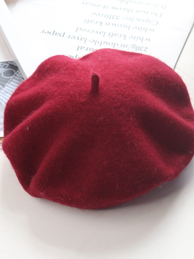 Women's Hat Beret Hat Winter Hats Green Black Purple Outdoor Street Dailywear Knit Pure Color Comfort Warm Breathable - LuckyFash™