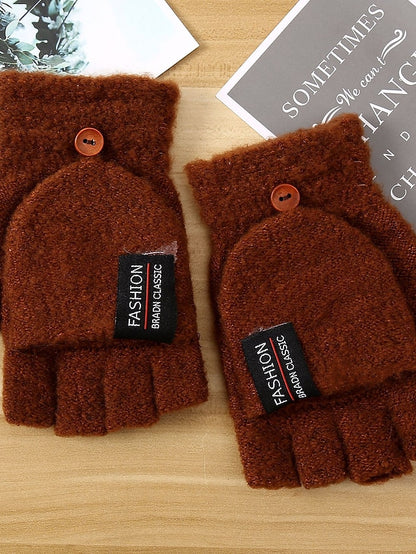 Men's Women's Fingerless Gloves Warm Winter Gloves Gift Daily Letter Polyester Acrylic Fibers Simple Warm 1 Pair - LuckyFash™