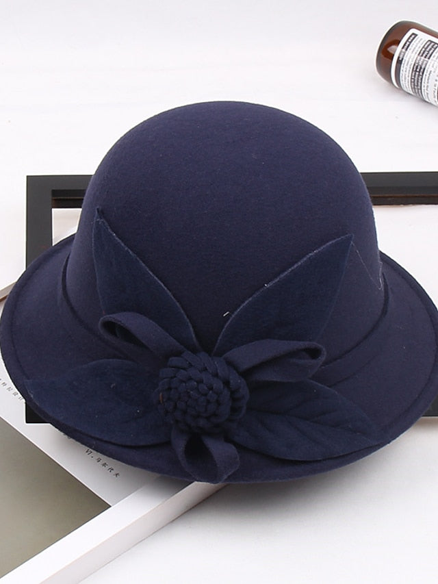 Women's Party Hat Party Wedding Special Occasion Flower Flower Wine Camel Hat / White / Blue / Fall / Winter / Spring - LuckyFash™