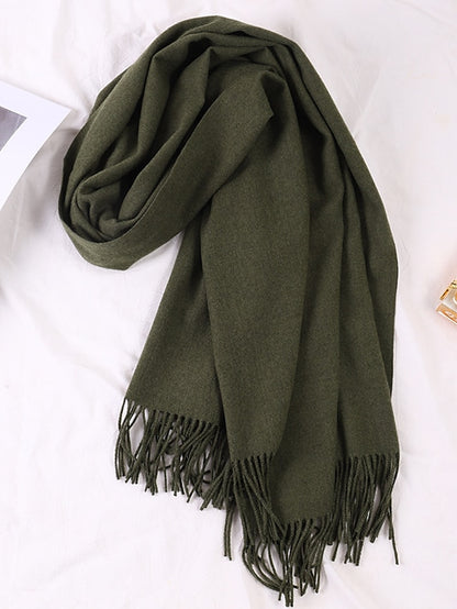 Women's Women's Shawls & Wraps Party Black Scarf Pure Color / Basic / Red / Fall / Winter / Polyester - LuckyFash™