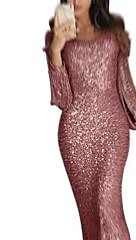 Womenâ€˜s Formal Party Dress Sequin Dress Sheath Dress Long Dress Maxi Dress Black Blue Silver Long Sleeve Pure Color Sequins Fall Spring Crew Neck Classic Winter Dress Birthday 2023 S M L XL XXL - LuckyFash™