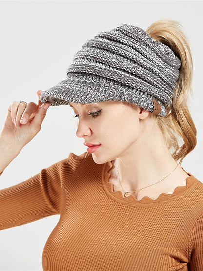 Women's Hat Baseball Cap Black Army Green Light Gray Outdoor Street Dailywear Knitted Pure Color Windproof Comfort Warm - LuckyFash™