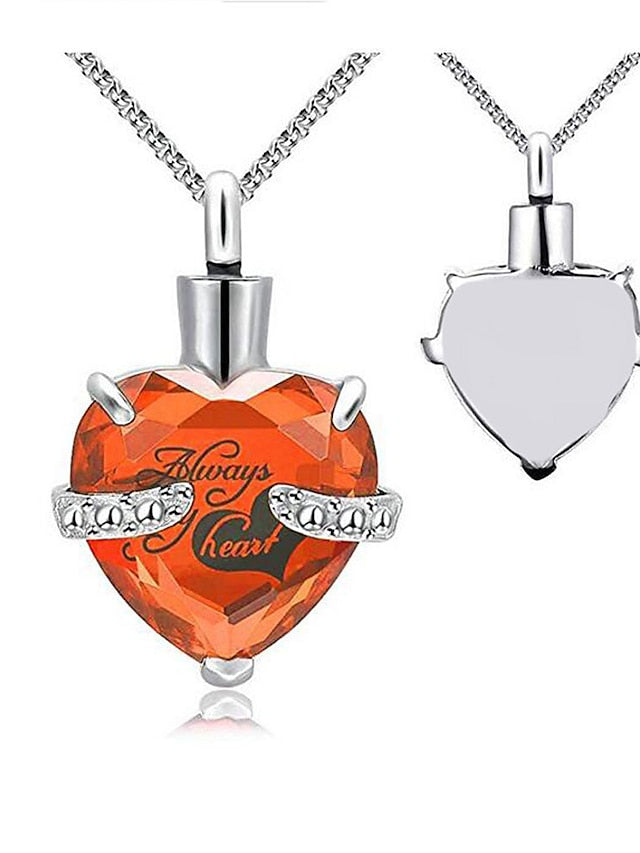 ulatree urn necklaces for ashes cremation jewelry for ashes urns for human ashes heart necklaces for women memorial pendant always in my heart - LuckyFash™