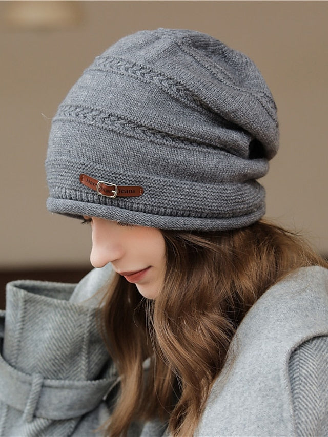 Winter Warm Hats For Women Casual Stacking Knitted Bonnet Caps Men Hats Solid Color Hip Hop Skullies Unisex Female Beanies - LuckyFash™