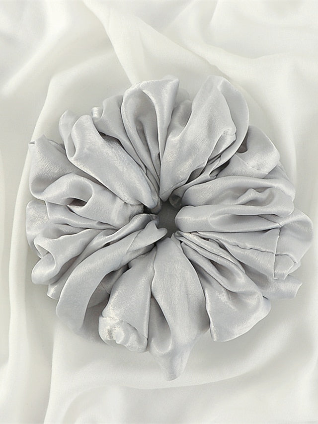 Plain Malaysian Bunch Hair Tie Women Silk Linen Ribbon Wrist Shawl Muslim Hijab Bonnet Volumizing Scrunchie Headband - LuckyFash™