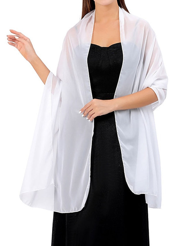 Women's Women's Shawls & Wraps Party Wedding Indoor Grey Beige Fuchsia Scarf Pure Color - LuckyFash™