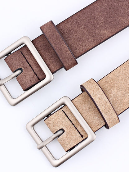 Women's Unisex PU Buckle Belt PU Leather Prong Buckle Plain Casual Classic Party Daily White Black Pink Red - LuckyFash™