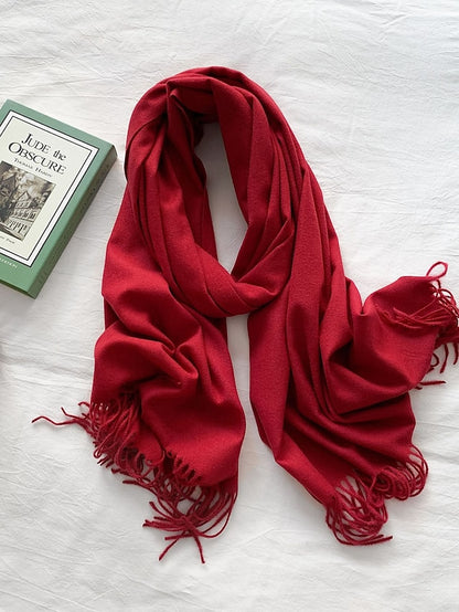 Women's Women's Shawls & Wraps Party Black Scarf Pure Color / Basic / Green / Khaki / Fall / Winter - LuckyFash™