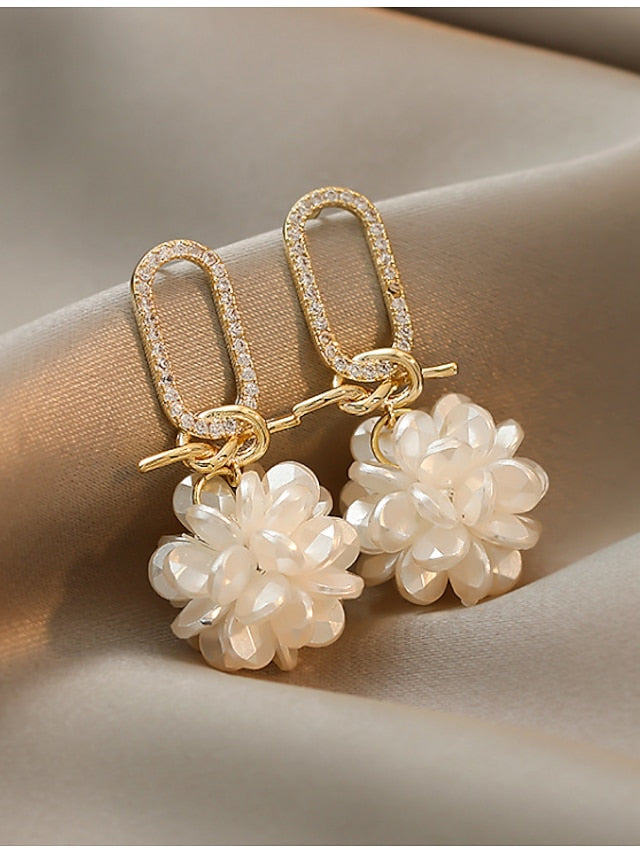 Women's Earrings Chic & Modern Party Flower Earring / Wedding / Rhinestone / Gold / Fall / Winter - LuckyFash™