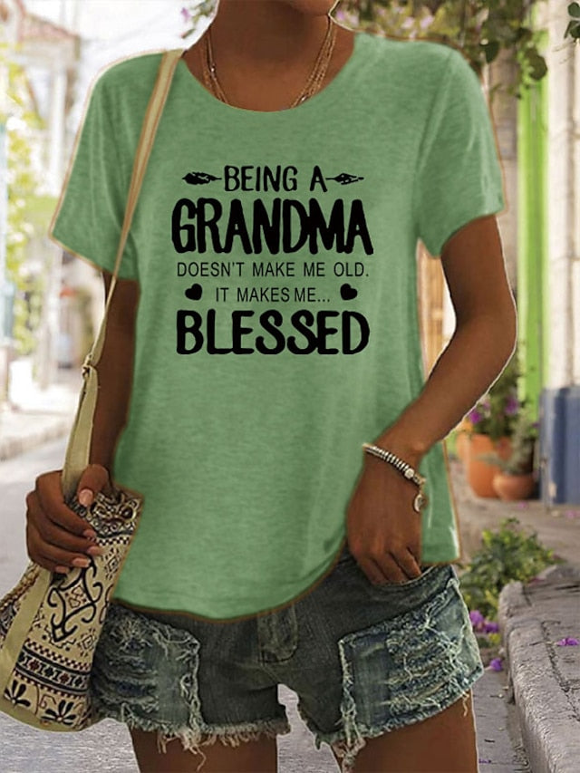 Being A Grandma Cotton-Blend Tshirts - LuckyFash™