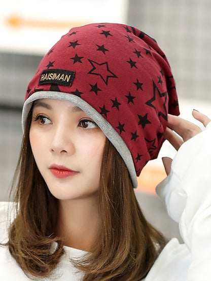 Men's Women's Slouchy Beanie Hat Outdoor Home Daily Stars Spandex Cotton Cute Casual Warm Elastic Casual / Daily 1 pcs - LuckyFash™