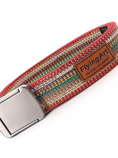 factory direct supply custom logo ethnic style fashion youth belt colorful belt men and women canvas jeans belt - LuckyFash™