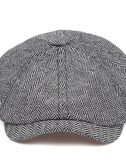 Women's Hat Beret Hat Black Light Brown Brown Outdoor Street Dailywear Print Stripe Windproof Comfort Breathable - LuckyFash™