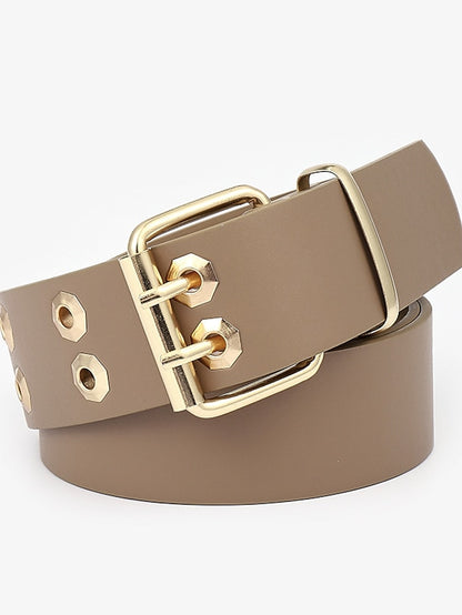 Women's Unisex PU Buckle Belt PU Leather Metal Bucke Eyelet Casual Classic Party Daily White Black Yellow Brown - LuckyFash™