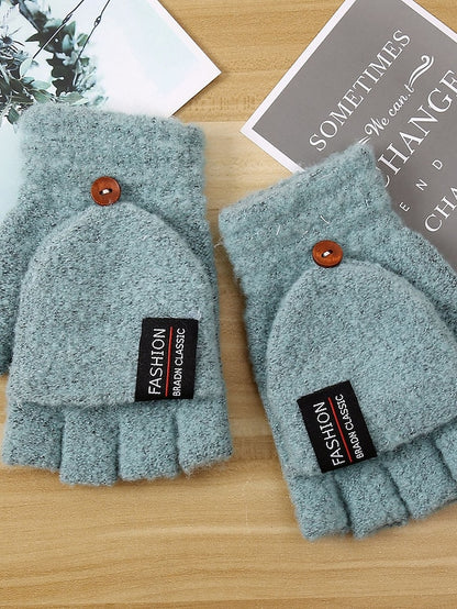 Men's Women's Fingerless Gloves Warm Winter Gloves Gift Daily Letter Polyester Acrylic Fibers Simple Warm 1 Pair - LuckyFash™