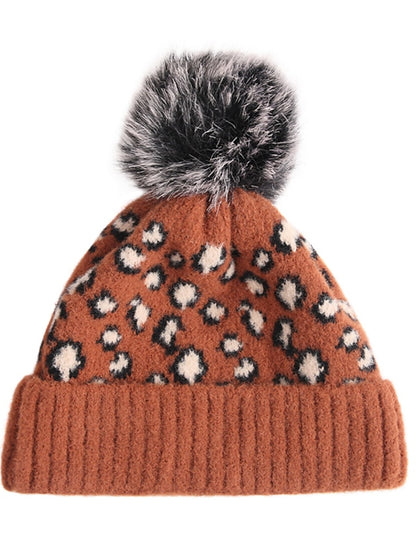 Women's Hat Beanie / Slouchy Black Pink Light Gray Outdoor Home Daily Knit Leopard Portable Windproof Comfort - LuckyFash™