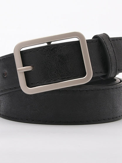 Women's Unisex PU Buckle Belt PU Leather Prong Buckle Plain Casual Classic Party Daily Green Black Pink Silver - LuckyFash™