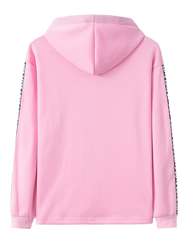 Women's Hoodie Pullover Basic Casual Black Blue Pink Plain Solid Colored Street Hooded Long Sleeve S M L XL XXL - LuckyFash™