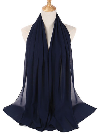 Women's Chiffon Scarf Party Dailywear Holiday Red Pink Scarf Pure Color - LuckyFash™