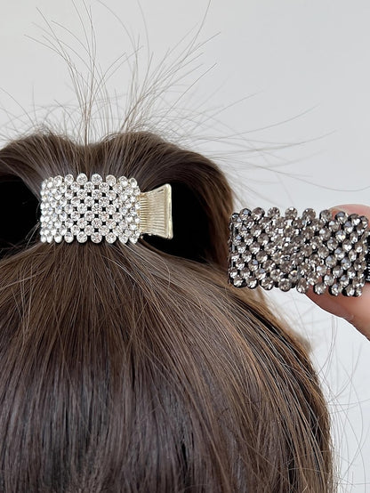 Women's Hair Clip For Daily Classic Crystal Alloy Crown Rhinestone Grabber Pearl Rhinestone Grabber Crown Black Diamond Hair Clip - LuckyFash™