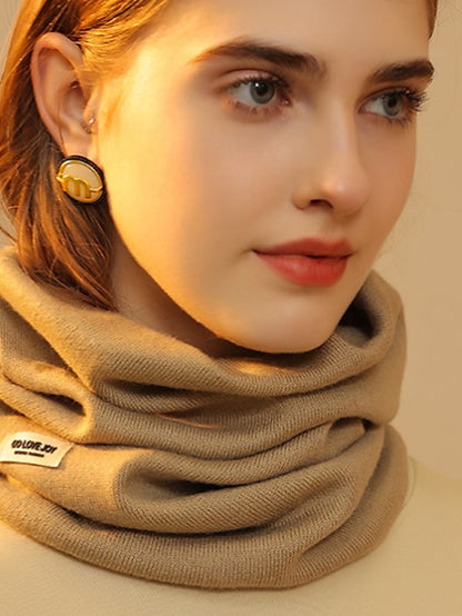Women's Infinity Scarf Outdoor Dailywear Holiday Beige Black Khaki Scarf Pure Color - LuckyFash™