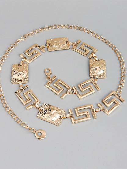 Women's Chain Belt Metal Chain Metal Bucke Charm Pendent Casual Party Daily Silver Gold - LuckyFash™