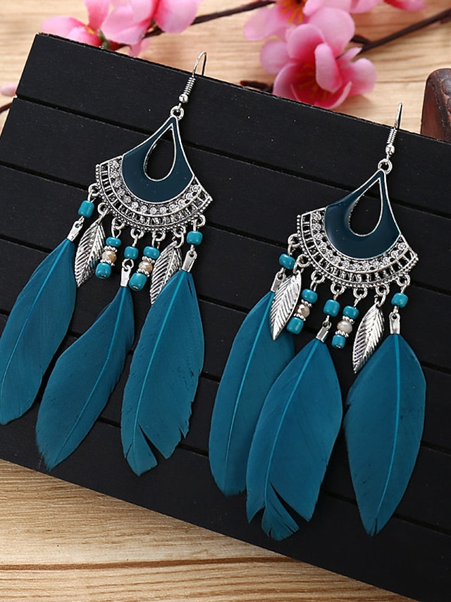 Women's Earrings Textured Street Pure Color Earring / White / Red / Blue / Khaki / Fall - LuckyFash™