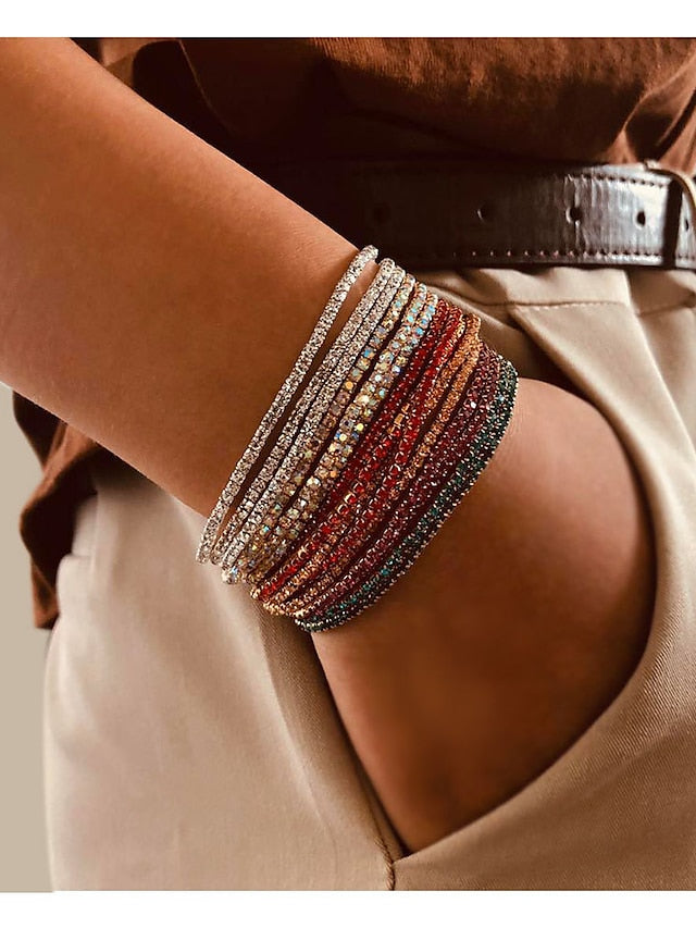 Women's Bracelet Classic Fashion Vintage Theme Personalized Rhinestone Bracelet Jewelry Silver / Black / Red For Party Evening Gift Daily Birthday - LuckyFash™