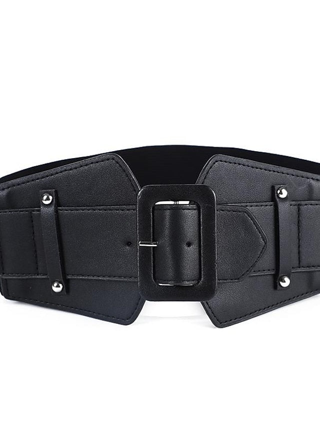 Rectangle Buckle Wide Belt - LuckyFash™