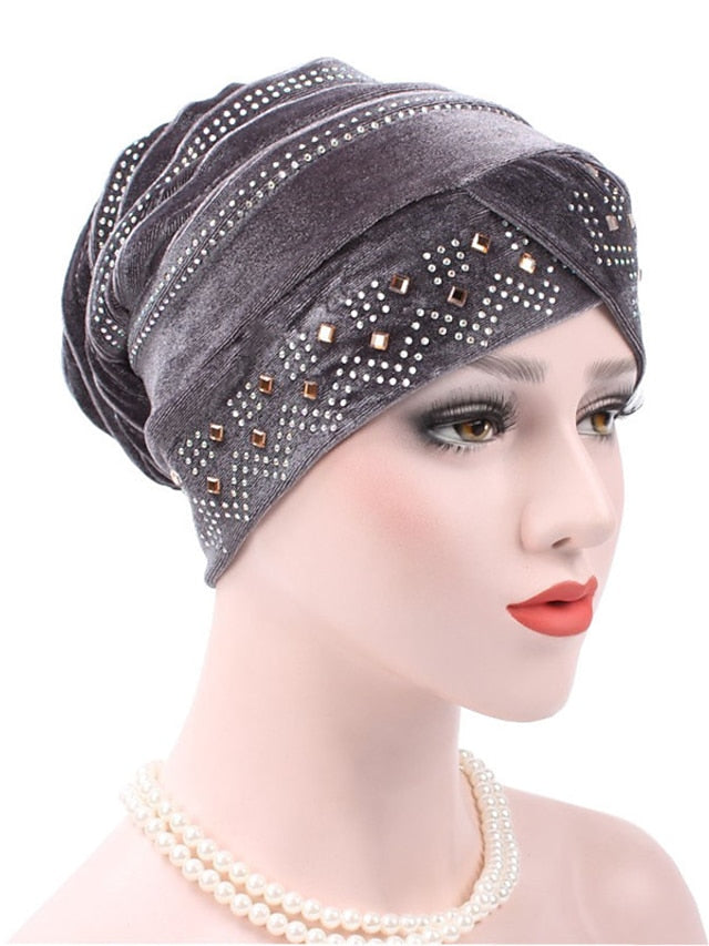 Solid Color Inner Hijabs Muslim Turban Caps For Women With Drill Ethnic Islamic Wrap Head Turbante Ready To Wear Hijab Bonnet - LuckyFash™