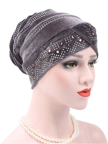 Solid Color Inner Hijabs Muslim Turban Caps For Women With Drill Ethnic Islamic Wrap Head Turbante Ready To Wear Hijab Bonnet - LuckyFash™